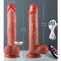 Erofoni S-185122-F Özel Seri Otomatik İleri Geri Hareketli Isıtmalı 24.5 CM Uzaktan Kumandalı Titreşimli Vantuzlu Dildo Vibraör Penis