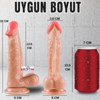 Erofoni S-2008 Ultra Süper Realistik 18 CM Vantuzlu Damarlı 3D Gerçekçi Dildo Penis