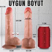 Erofoni S-2011 Ultra Süper Realistik 20 Cm Vantuzlu Damarlı 3D Gerçekçi Dildo Penis