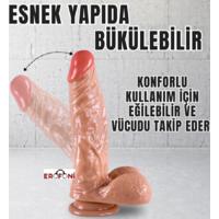 Erofoni S-2016 Ultra Süper Realistik 21 CM Vantuzlu Damarlı Kalın 3D Model Gerçekçi Dildo Penis