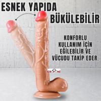 Erofoni S-2019 XL Büyük Boy Ultra Süper Realistik 27 CM Vantuzlu Damarlı Kalın 3D Gerçekçi Dildo Penis