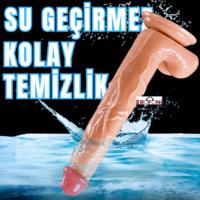 Erofoni S-2019 XL Büyük Boy Ultra Süper Realistik 27 CM Vantuzlu Damarlı Kalın 3D Gerçekçi Dildo Penis
