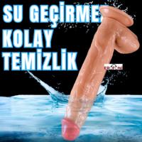 Erofoni S-2020 XL Büyük Boy Ultra Süper Realistik 30 CM Vantuzlu Damarlı Kalın 3D Gerçekçi Dildo Penis