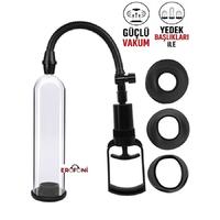 Erofoni S-274001 Yeni Nesil Dayanıklı Güçlü Tetik Mekanizma 20 Cm Yedek Başlıklı Vakumlu Penis Pompası