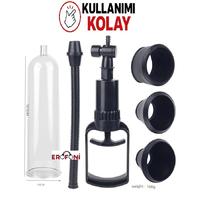 Erofoni S-274001 Yeni Nesil Dayanıklı Güçlü Tetik Mekanizma 20 Cm Yedek Başlıklı Vakumlu Penis Pompası