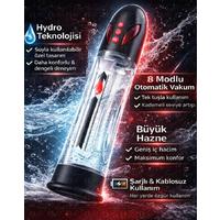 Erofoni S-274021 Otomatik Vakumlu Su ile Kullanılabilir 8 Adet Emiş Modlu Yüksek Performans Vakumlu Usb Şarjlı Penis Pompası