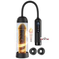 Erofoni S-274061 Otomatik Vakumlu ve 6 Adet Emiş Modlu 2 in 1 Dijital Ekranlı 26 CM Usb Şarjlı Mastürbatörlü Penis Pompası