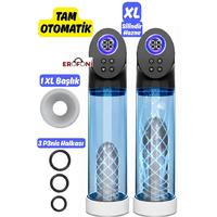Erofoni S-274062 Otomatik Vakumlu ve 9 Adet Emiş Modlu 2 in 1 Dijital Ekranlı 32 CM Usb Şarjlı Mastürbatörlü Penis Pompası