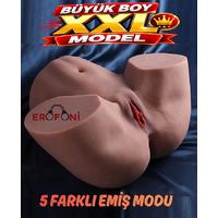 Erofoni S-285435 Büyük Mega Boy 10 KG Realistik 41 CM Emiş ve Titreşimli İnleme Sesli 2 İşlevli Yapay Suni Vajina Anüs Kadın Kalça Mastürbatör
