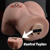 Erofoni S-285435 Büyük Mega Boy 10 KG Realistik 41 CM Emiş ve Titreşimli İnleme Sesli 2 İşlevli Yapay Suni Vajina Anüs Kadın Kalça Mastürbatör