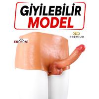 Erofoni S-9151 Premium Model Giyilebilir 15 Cm Ultra Süper Realistik İçi Boş Model Belden Bağlamalı Dildo Penis