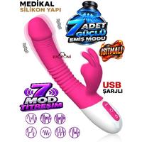 Erofoni S-FA2 Isıtmalı ve 7 Adet Emiş Modlu Medikal Silikon 7 Mod Titreşimli Usb Şarjlı 23 CM Teknolojik Vibratör