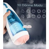 Erofoni S-FM10 Otomatik İleri Geri Hareketli ve Dönmeli 33 CM İnleme Sesli Kulaklıklı Titreşimli Yapay Suni Vajina Mastürbatör