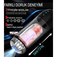 Erofoni S-M0018 Otomatik Güçlü Emiş Vakumlu 25 CM İnleme Sesli Titreşimli Kulaklıklı Usb Şarjlı Yapay Suni Vajina Mastürbatör