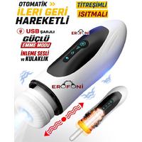 Erofoni S-M025-W Otomatik İleri Geri Hareketli Isıtmalı İnleme Sesli ve Güçlü Emiş 30 CM Usb Şarjlı Yapay Suni Vajina Mastürbatör