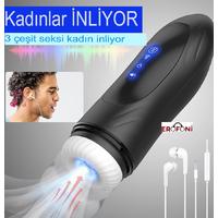 Erofoni S-M025-W Otomatik İleri Geri Hareketli Isıtmalı İnleme Sesli ve Güçlü Emiş 30 CM Usb Şarjlı Yapay Suni Vajina Mastürbatör