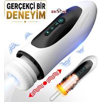 Erofoni S-M025-W Otomatik İleri Geri Hareketli Isıtmalı İnleme Sesli ve Güçlü Emiş 30 CM Usb Şarjlı Yapay Suni Vajina Mastürbatör