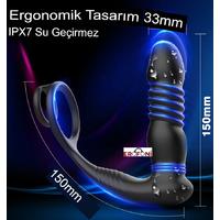 Erofoni S-M060 Otomatik İleri Geri Hareketli 15 CM Uzaktan Kumandalı Usb Şarjlı 9 Hız İtme ve Titreşimli Anal Vibratör