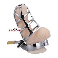 Erofoni LS-S14 Profesyonel Tasarım Paslanmaz Alüminyum Çelik Penis Kafesi ve Penis Kilidi Cage