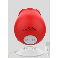 Erofoni T-168808 Usb Şarjlı Kırmızı Gül Tasarımlı Vakumlu Emiş ve Titreşim Özellikli Red Rose Vibratör