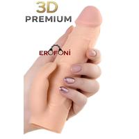Erofoni T-748023 Premium Model Ucu 6 Cm Dolgulu 17 Cm Klitoral Uyarıcılı Süper Realistik Uzatmalı Penis Kılıfı