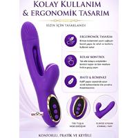 Erofoni T-783058 Otomatik Dil Hareketli 24 CM Klitoris Emiş Vakumlu Usb Şarjlı Çift Motorlu Teknolojik Purple Vibratör