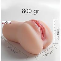 Erofoni T-LFM102-1 Büyük Boy 18 CM Süper Realistik 2 İşlevli Yapay Suni Vajina Anüs Mastürbatör