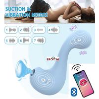 Erofoni LS-0156-MAVİ-APP Telefon Uyumlu Usb Şarjlı Klitoris Emici App Uygulamalı Titreşimli Su Geçirmez Teknolojik Vibratör