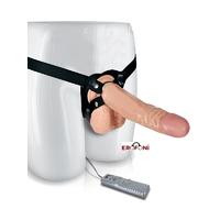 Erofoni 3040 Ultra Süper Realistik 21 CM Titreşimli Deri Kemerli Belden Bağlamalı Protez Takma Vibratör Penis