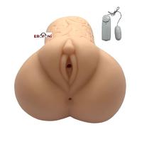 Erofoni LS-81 Ultra Süper Realistik Büyük Boy 2 İşlevli Titreşimli 17 CM Yapay Suni Vajina Anüs Mastürbatör
