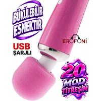 Erofoni N-MW00601102 Usb Şarjlı 31 CM Medikal Silikon 20 Mod Titreşimli ve 8 Hız Ayarlı Teknolojik Erotik Masaj Vibratörü