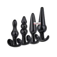 Erofoni 431-1 Yeni Nesil 4 Adet Farklı Boyda Anal Açıcı Gevşetici Alıştırıcı Siyah Zenci Plug Seti
