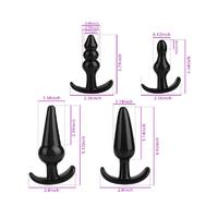 Erofoni 431-1 Yeni Nesil 4 Adet Farklı Boyda Anal Açıcı Gevşetici Alıştırıcı Siyah Zenci Plug Seti