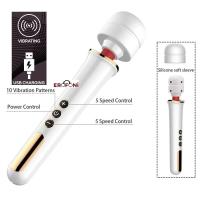 Erofoni YQW-422-WHITE Usb Şarjlı 32 CM Teknolojik 10 Hız Titreşimli Klitoral Erotik Masaj Vibratörü