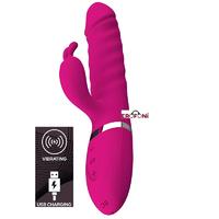 Erofoni YQW-440-PINK Usb Şarjlı 22 CM Otomatik İleri Geri Hareketli Çift Motorlu 12 Mod Titreşimli Teknolojik Vibratör