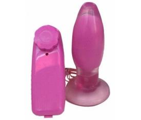 Erofoni 10 CM Titreşimli Anal Gevşetici Alıştırıcı Plug Pink Vibratör