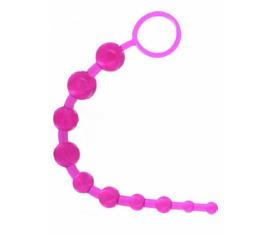 Erofoni Anal Ve Vajinal 25 CM Sıralı Jel Pink Zevk Topları Anal Plug