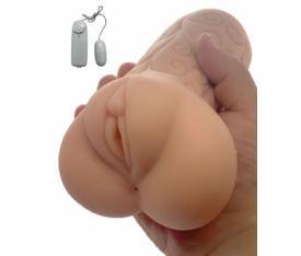 Erofoni Büyük Boy 2 İşlevli Titreşimli 17 Cm Gerçekçi Doku Realistik Yapay Suni Vajina Anüs
