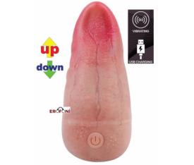 Erofoni Otomatik Yukarı Aşağı Hareketli Çift Katmanlı 11 CM Usb Şarjlı 3D Gerçekçi Titreşimli Dil Vibratör