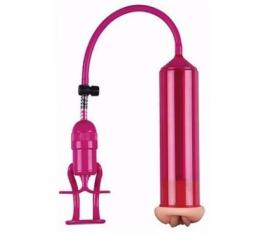 Erofoni Realistik Vajina Girişli 20 CM Süper Pink Penis Vakum Pompası