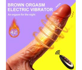 Erofoni Sıcaklık Ayarlı İleri Geri Hareketli 20 Cm Uzaktan Kumandalı Titreşimli Usb Şarjlı Realistik Vibratör Penis