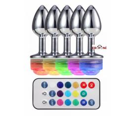 Erofoni Uzaktan Kumandalı 9 Cm Ayarlanabilir Disco Renklerde Paslanmaz Metal Anal Alıştırıcı Gevşetici Plug