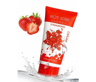Erofoni Hot Kiss Strawberry Büyük Boy Çilek Aromalı Su Bazlı Kayganlaştırıcı Jel 200 ML