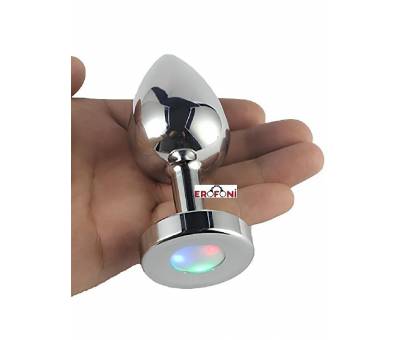 Erofoni Işıklı Hareketli Farklı Renklerde 8 CM Paslanmaz Metal Anal Alıştırıcı Gevşetici Plug
