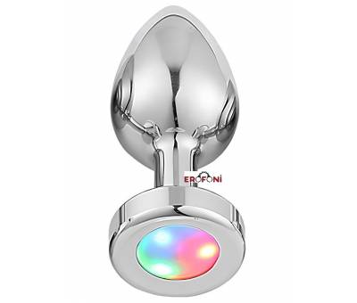 Erofoni Işıklı Hareketli Farklı Renklerde 7 CM Paslanmaz Metal Anal Alıştırıcı Gevşetici Plug