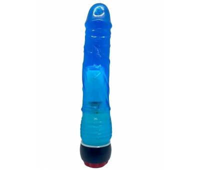 Erofoni Jel Dokulu 18 CM Titreşimli Mavi Süper Realistik Yapay Vibratör Penis