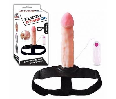 Flesh İçi Boş 20 CM Titreşimli Belden Bağlamalı Penis