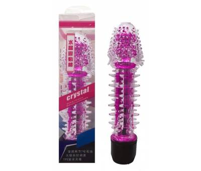Jel Dokulu 14 CM Tırtıklı Titreşimli Lila Vibratör Penis