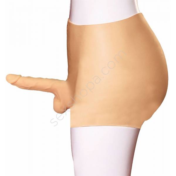 Erofoni Giyilebilir Şort Model Komple Full Realistik 17 CM Süper Panty Strapon Dildo Penis