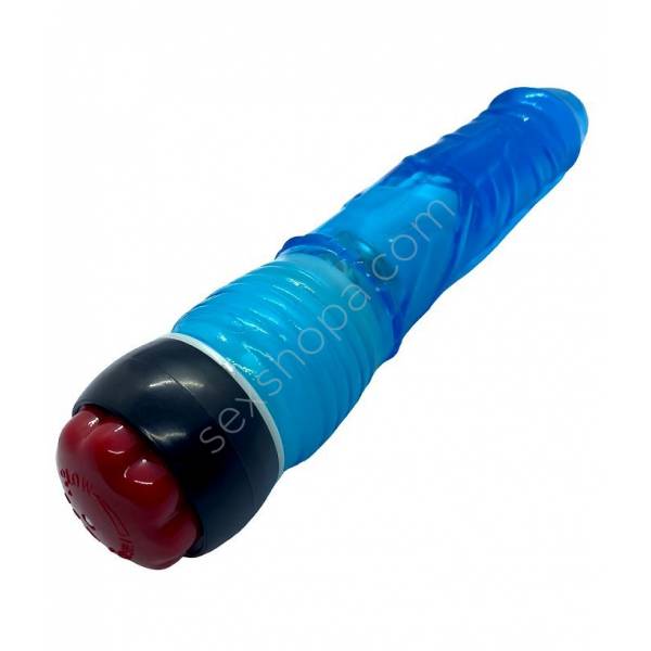 Erofoni Jel Dokulu 18 CM Titreşimli Mavi Süper Realistik Yapay Vibratör Penis